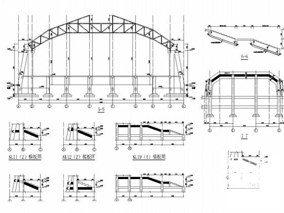 震后重建体育馆结构CAD施工图纸（钢桁架屋盖） - 4
