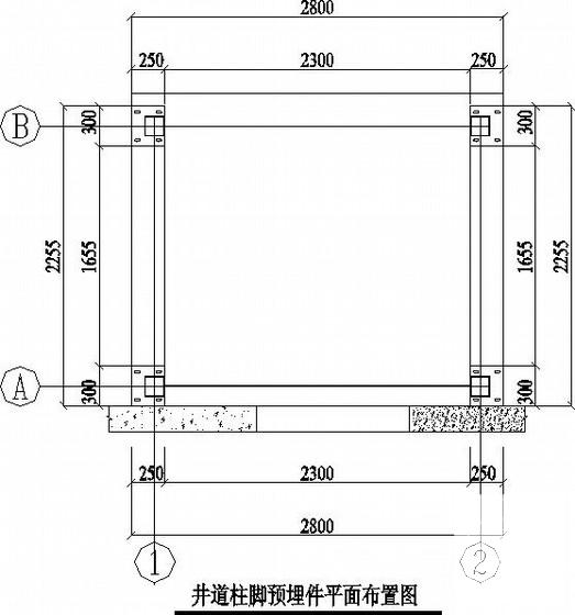 6层电梯钢框架结构CAD施工图纸（7度抗震）(平面布置图) - 4