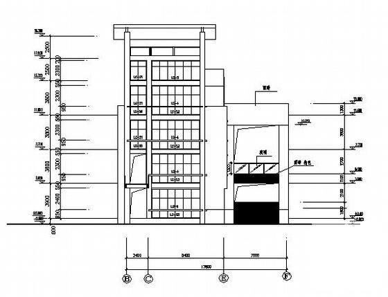 上大附中4层电教楼建筑方案设计CAD图纸 - 2