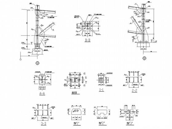 钢结构通廊结构CAD施工图纸（桁架结构）(平面布置图) - 3