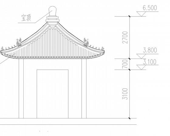 仿古休息亭结构CAD施工图纸（独立基础） - 1