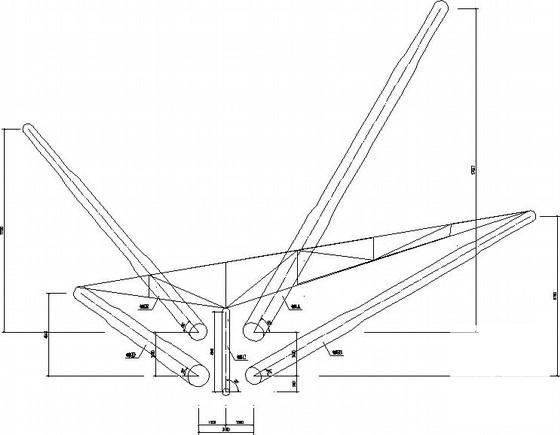 物流园大门双钢拱-索膜组合结构CAD施工图纸(平面布置图) - 4
