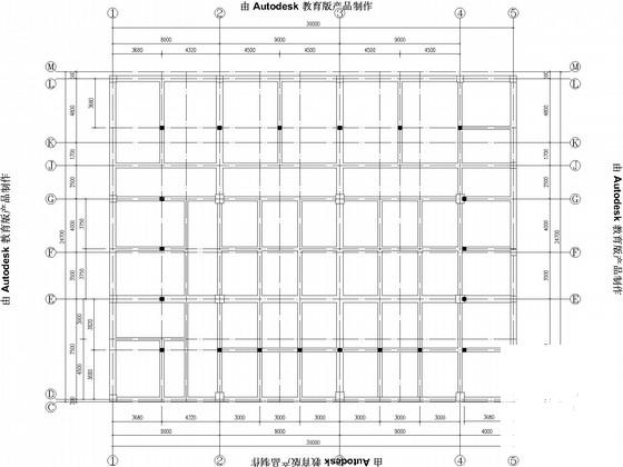 仿古坡屋顶框架结构CAD施工图纸(平面布置图) - 2
