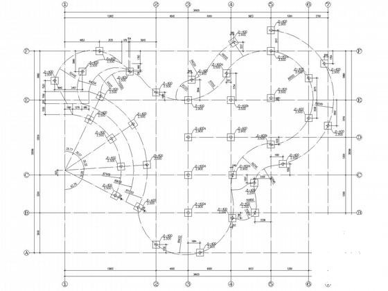 混凝土框架游泳池结构CAD施工图纸（筏型基础） - 3