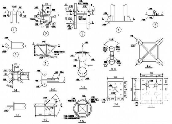 伞型膜结构结构CAD施工图纸 - 3