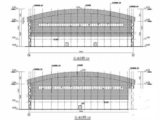 空间管桁架结构体育馆结构CAD施工图纸（建筑方案设计图纸） - 1