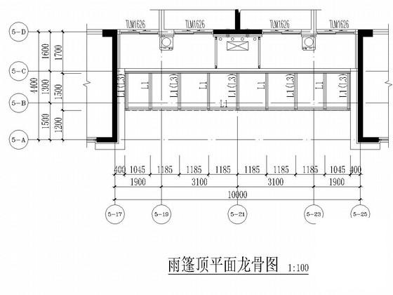 住宅楼轻钢雨篷结构CAD施工图纸 - 2