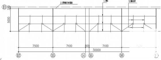 悬挑5米钢雨篷结构CAD施工图纸 - 2