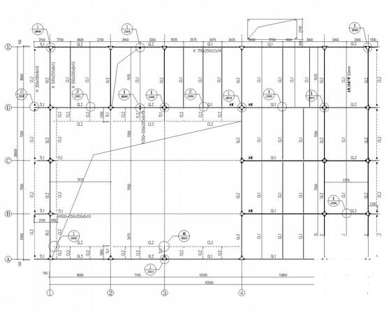展示中心钢结构幕墙结构CAD施工图纸 - 1