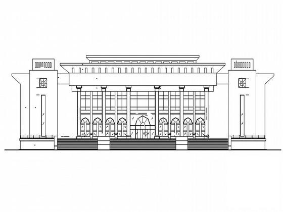 2层大学框架结构礼堂建筑施工CAD图纸(平面布置图) - 1