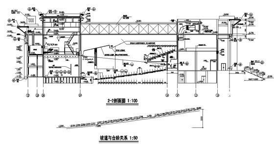 2层大学框架结构礼堂建筑施工CAD图纸(平面布置图) - 4