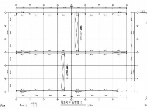 18米两联跨钢结构厂房带10T吊车结构CAD施工图纸 - 3