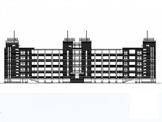 6层中学教学楼综合楼CAD施工图纸 - 2