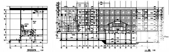 大学5层综合办公楼CAD施工图纸(学术报告厅) - 2