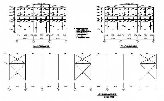 带15吨吊车钢结构厂房结构CAD施工图纸(基础平面图) - 2