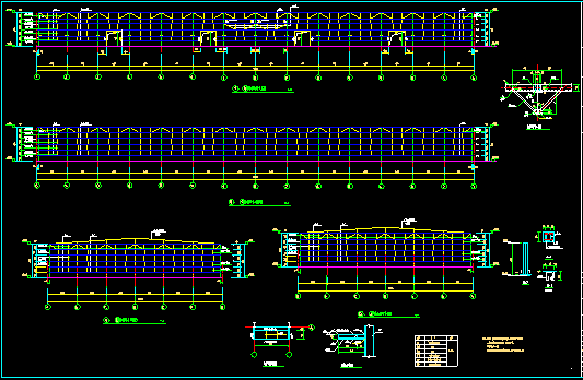 单层双跨实腹式门式刚架结构车间厂房结构CAD施工图纸 - 2