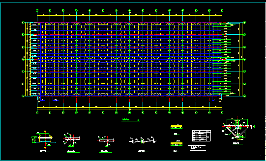 单层双跨实腹式门式刚架结构车间厂房结构CAD施工图纸 - 3