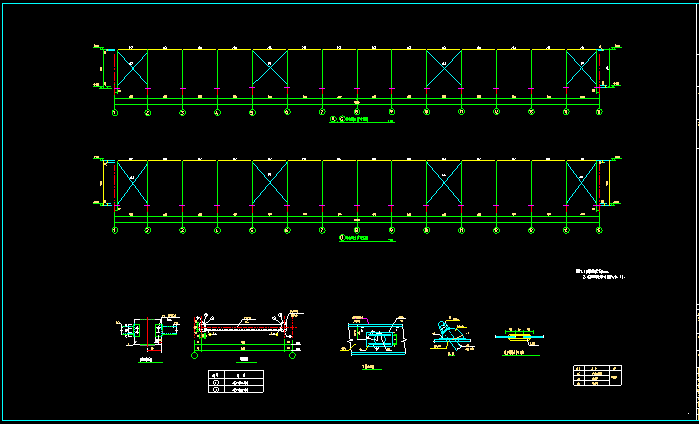 单层双跨实腹式门式刚架结构车间厂房结构CAD施工图纸 - 5