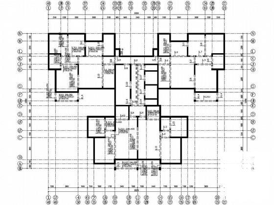 26层剪力墙结构住宅楼结构CAD施工图纸(人工挖孔灌注桩) - 3