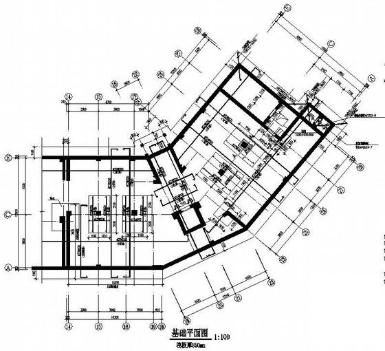 8°区11层框架剪力墙结构住宅楼B段结构CAD施工图纸 - 1