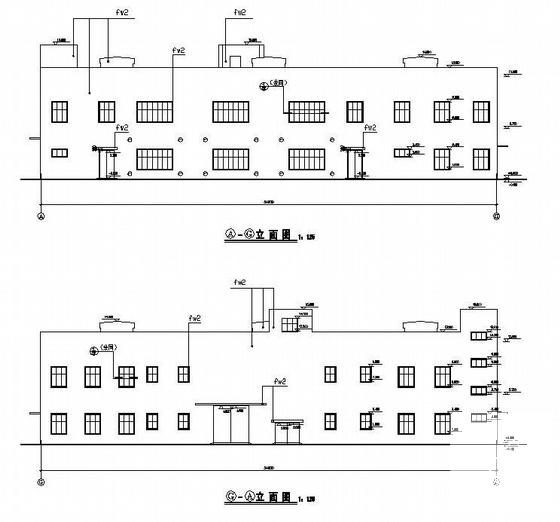 2层混凝土结构厂房建筑及结构CAD施工图纸 - 3