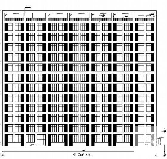12层框架结构生产综合楼结构CAD施工图纸(平面布置图) - 1