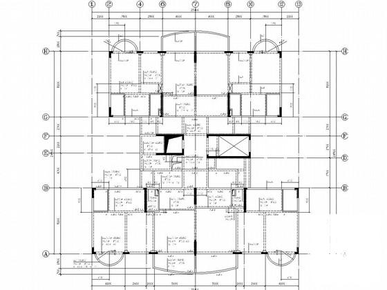 14层框剪结构住宅楼结构CAD施工图纸（桩基础） - 1