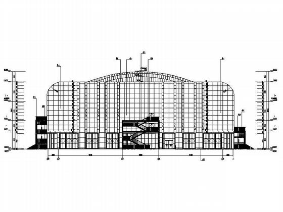 4层现代风格文体馆建筑施工CAD图纸（面积约4300平米） - 3
