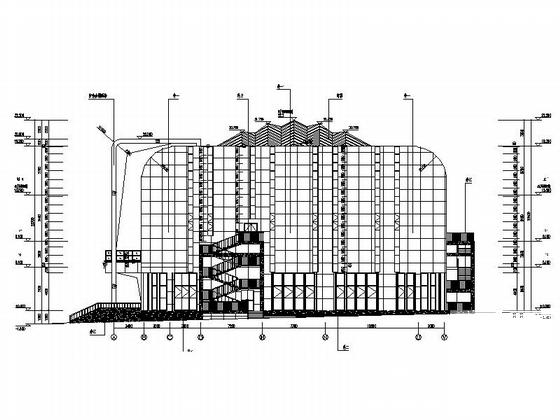 4层现代风格文体馆建筑施工CAD图纸（面积约4300平米） - 5