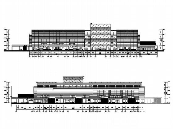 5层大玻璃幕墙体育馆建筑设计CAD施工图纸 - 3