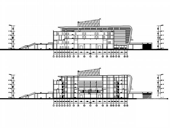 5层大玻璃幕墙体育馆建筑设计CAD施工图纸 - 4