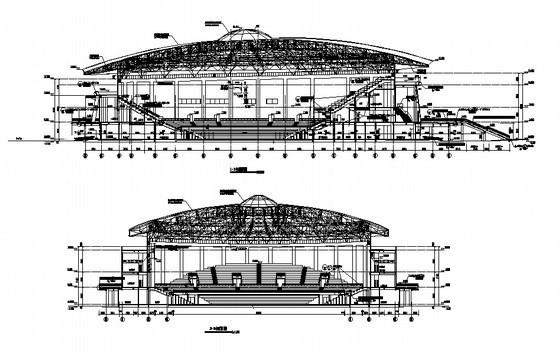 会城市大型体育馆建筑施工CAD图纸(平面布置图) - 2