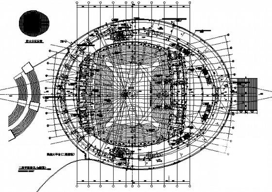 会城市大型体育馆建筑施工CAD图纸(平面布置图) - 3