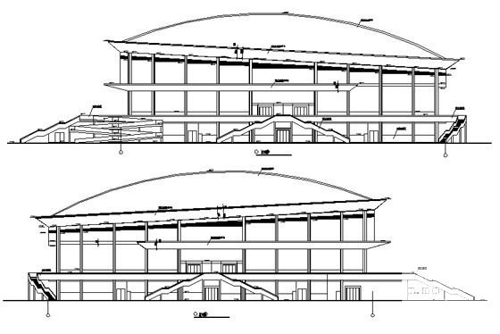 3层框架结构体育馆建筑施工CAD图纸 - 4