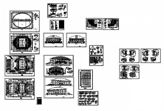 3层框架结构体育馆建筑施工CAD图纸 - 5