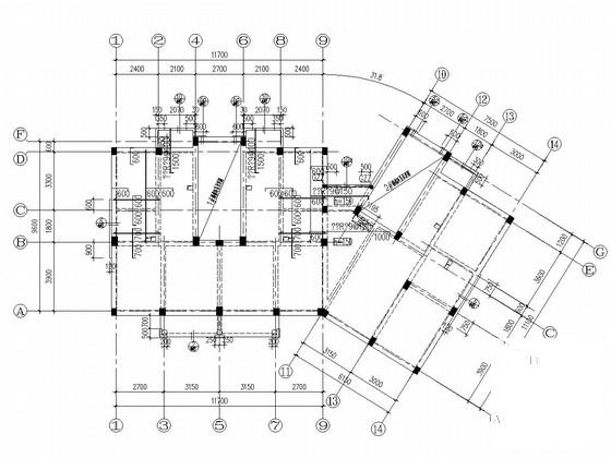 5层框架结构住宅楼结构CAD施工图纸（独立基础） - 1