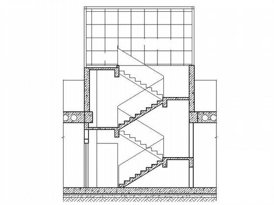 住宅区地下车库建筑CAD施工图纸(楼梯平面图) - 1