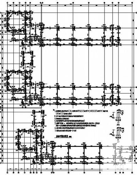 7度抗震框架中学教学楼结构CAD施工图纸（5层桩基础） - 3