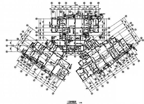 21层剪力墙住宅楼结构CAD施工图纸（7度抗震）(梁钢筋图) - 2