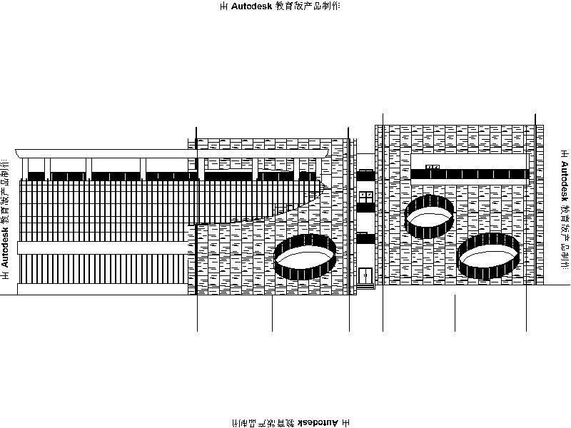 4层现代风格体育健身中心建筑施工CAD图纸精(钢筋混凝土结构) - 3