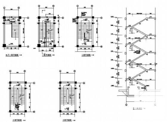 框架结构派出所建筑结构CAD施工图纸（4层独立基础） - 4