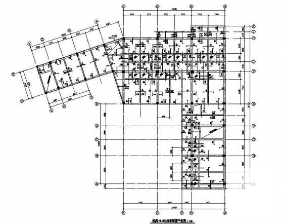 框架结构综合楼结构CAD施工图纸（2层条形基础）(平面布置图) - 1