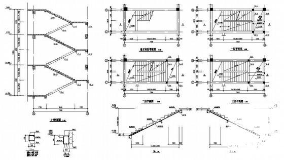 框架结构综合楼结构CAD施工图纸（2层条形基础）(平面布置图) - 4