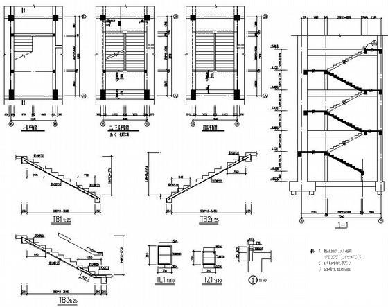 框架结构小学结构CAD施工图纸（4层载体桩） - 3