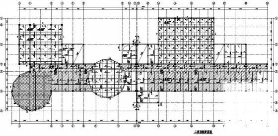 框架结构活动中心结构CAD施工图纸（5层独立基础）(平面布置图) - 1