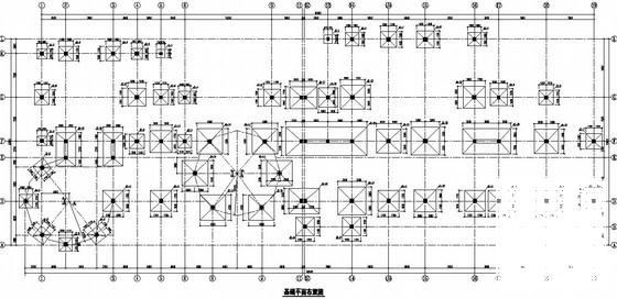 框架结构活动中心结构CAD施工图纸（5层独立基础）(平面布置图) - 3