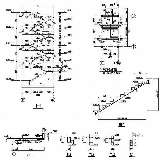 框架结构活动中心结构CAD施工图纸（5层独立基础）(平面布置图) - 4