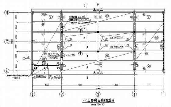 框架结构厂房结构CAD施工图纸（柱下独立基础）(平面布置图) - 1