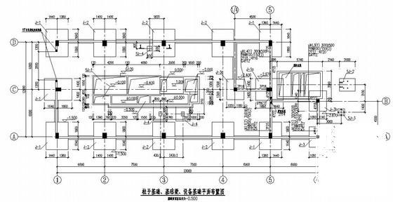 框架结构厂房结构CAD施工图纸（柱下独立基础）(平面布置图) - 4