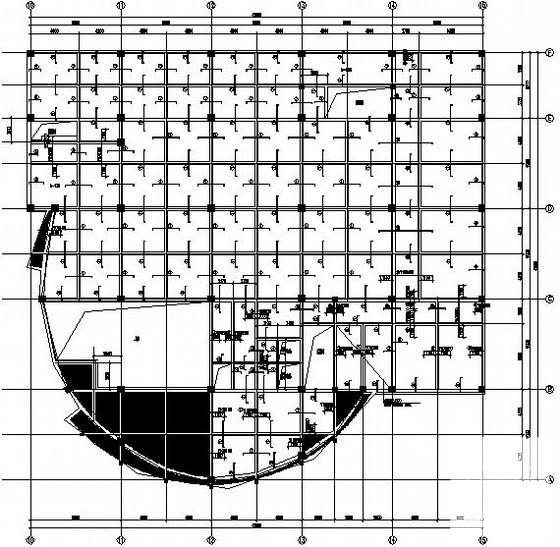 局部5层展览馆框架结构CAD施工图纸 - 1